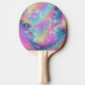 Elegant Holographic Glitter Colorful Tischtennis Schläger (Rückseite)