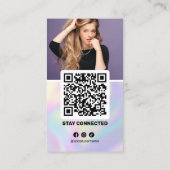 Elegant Holographic Instagram Profile Haare Stylis Visitenkarte (Rückseite)