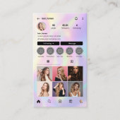 Elegant Holographic Instagram Profile Haare Stylis Visitenkarte (Vorderseite)