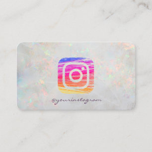 Elegant Holographic Iridescent OpaI Instagram Visitenkarte