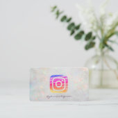 Elegant Holographic Iridescent OpaI Instagram Visitenkarte (Stehend Vorderseite)