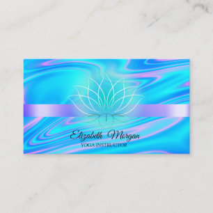 Elegant Holographic Lotus Yoga Instructor Visitenkarte