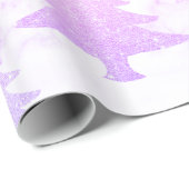 Elegant Holographic Marble Christmas Tree Geschenkpapier (Rolleneckpunkt)