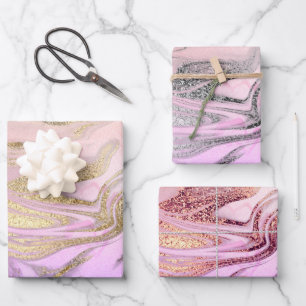 Elegant Holographic Marble Geschenkpapier Set
