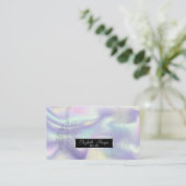 Elegant Holographic,Musiknotens Headphone DJ Visitenkarte (Stehend Vorderseite)