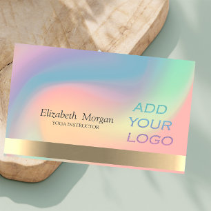 Elegant Holographic Ombre Hinzufügen Ihres Logos Visitenkarte