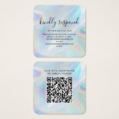 Elegant Holographic QR Code UAWG Wedding Website (Vorne & Hinten)