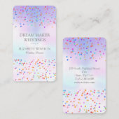 Elegant Holographic Rainbow Confetti Visitenkarte (Vorne/Hinten)