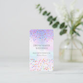 Elegant Holographic Rainbow Confetti Visitenkarte (Stehend Vorderseite)