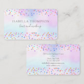 Elegant Holographic Rainbow-Glitzern Visitenkarte (Vorne/Hinten)