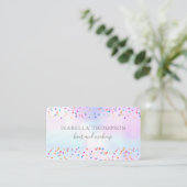 Elegant Holographic Rainbow-Glitzern Visitenkarte (Stehend Vorderseite)