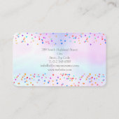 Elegant Holographic Rainbow-Glitzern Visitenkarte (Rückseite)