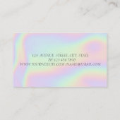 Elegant Holographic Silver Glitzer Headphone DJ Visitenkarte (Rückseite)