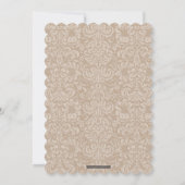 ELEGANT HOLY BAPTISM stylish damask script Einladung (Rückseite)