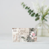 Elegant, Holzstruktur, Streifen, Palme Verlassen R Empfehlungskarte (Stehend Vorderseite)