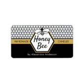 Elegant Honey Bee Apiary Honeycomb Black Yellow Adressaufkleber (Vorne)