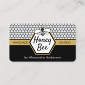 Elegant Honey Bee Apiary Honeycomb Black Yellow Visitenkarte (Vorderseite)