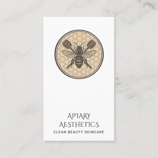 Elegant Honey Bee Logo Skincare Products Visitenkarte (Vorderseite)