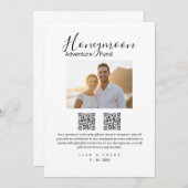 Elegant Honeymoon Fund QR Code Wedding Sign photo Einladung (Vorne/Hinten)