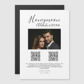 Elegant Honeymoon Fund QR Code Wedding Sign photo Magneteinladung (Vorne/Hinten)