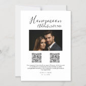 Elegant Honeymoon Fund QR Code Wedding Sign photo Magneteinladung (Vorderseite)