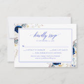 Elegant Horizon Blue Calligraphy Wedding RSVP Card Dankeskarte (Vorderseite)