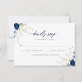 Elegant Horizon Blue Calligraphy Wedding RSVP Card Dankeskarte (Vorderseite)
