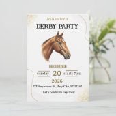 Elegant Horse Derby Party Invitation (Stehend Vorderseite)