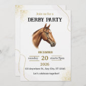 Elegant Horse Derby Party Invitation (Vorne/Hinten)