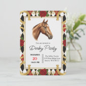 Elegant Horse Derby Party Invitation Einladung (Stehend Vorderseite)