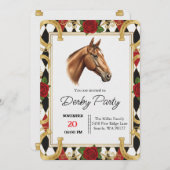 Elegant Horse Derby Party Invitation Einladung (Vorne/Hinten)