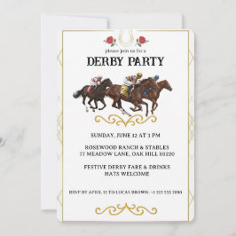 Elegant Horse Derby Party Invitation Einladung