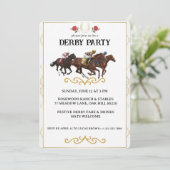 Elegant Horse Derby Party Invitation Einladung (Stehend Vorderseite)