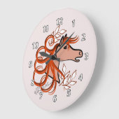 Elegant Horse Head Große Wanduhr (Winkel)