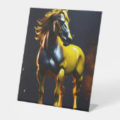 Elegant Horse Logo Pedestal Sign Sockelschild (Vorderseite)