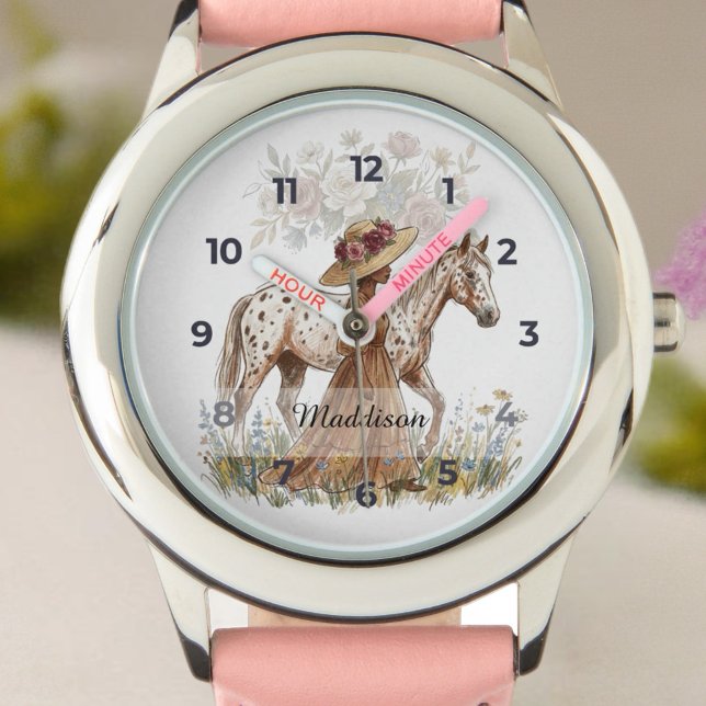  Elegant Horse Lover Birthday Armbanduhr (Celebrate a special birthday with this elegant French country-inspired card!)