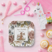 Elegant Horse Lover Birthday Plate Pappteller (Party)