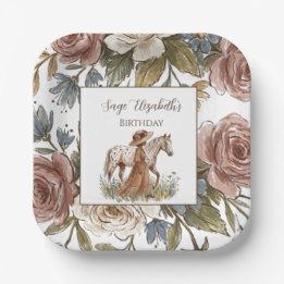 Elegant Horse Lover Birthday  Plate Pappteller