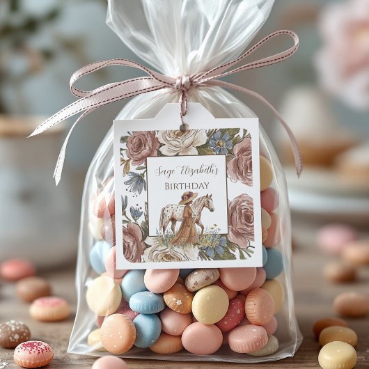 Elegant Horse Lover Birthday  Quadratischer Aufkleber