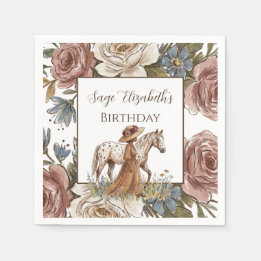 Elegant Horse Lover Birthday  Serviette