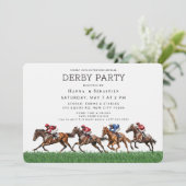 Elegant Horse Racing Garden Party Invitation Einladung (Stehend Vorderseite)