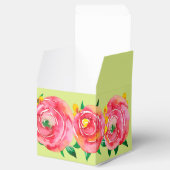 Elegant Hot Pink Aquarellblume auf Limettengrün Geschenkschachtel (Geöffnet)