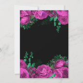 Elegant Hot Pink Flowers Birthday Party Dankeskarte (Rückseite)