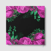 Elegant Hot Pink Flowers Birthday Party Gästebuch (Rückseite)