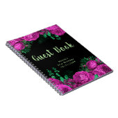 Elegant Hot Pink Flowers Birthday Party Guest Book Notizblock (Rechte Seite)