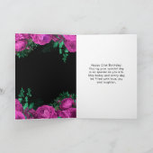 Elegant Hot Pink Flowers Birthday Party Karte (Innenseite)