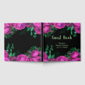 Elegant Hot Pink Flowers Sweet Sixteen Gästebuch (Voll)