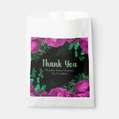 Elegant Hot Pink Flowers Sweet Sixteen Geschenktütchen (Vorderseite)