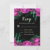 Elegant Hot Pink Flowers Sweet Sixteen RSVP Karte (Vorderseite)