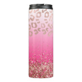 Elegant Hot Pink Glitter Leopard Ombre  Thermosbecher (Rückseite)